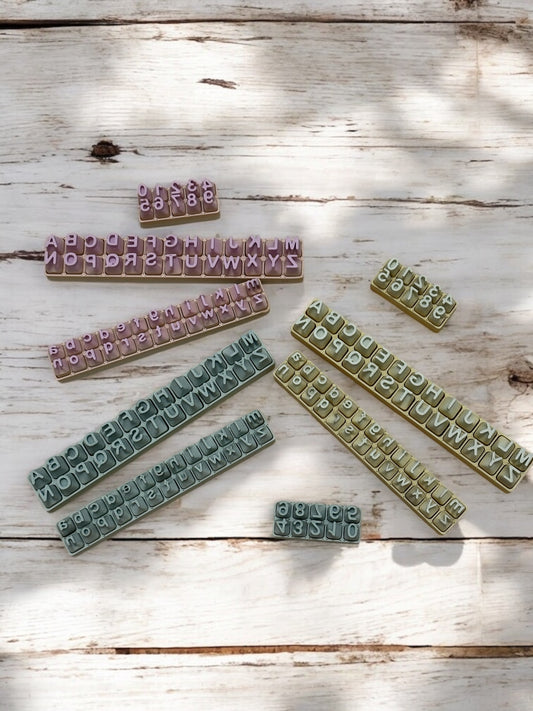 Alphabet & Number Stamp Set - Upper & Lower Case (7mm)